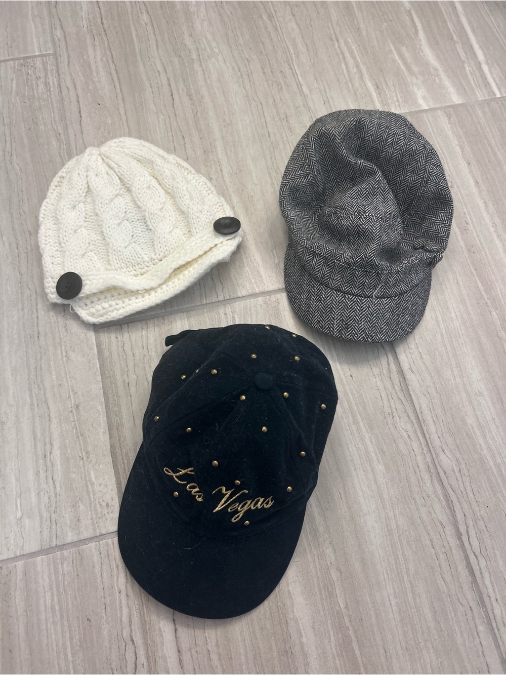 Black 'Las Vegas' Studded Baseball Cap - Women's Casual Hat bundle